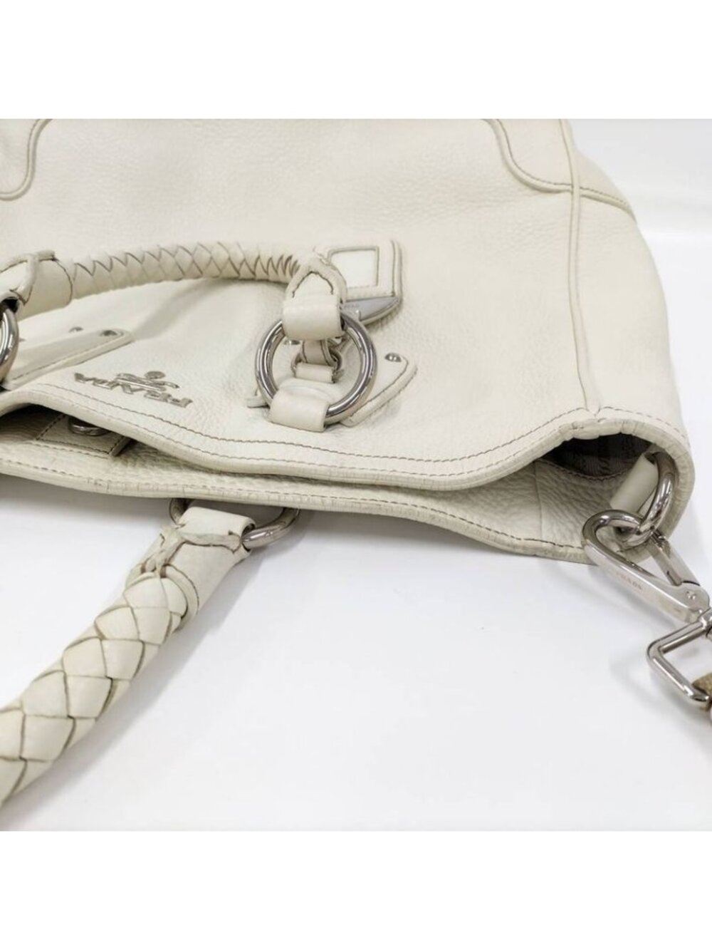 Prada 2-Way Tote Leather White - Picture 9 of 10